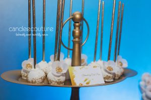 Sweet Treats, Cake Pops, Dessert table, sweet table, wedding dessert table, wedding reception dessert table, Gold and white cake pops, gold cake pops, wedding, reception, wedding inspiration, luxury wedding, floral cake pops, fancy cake pops